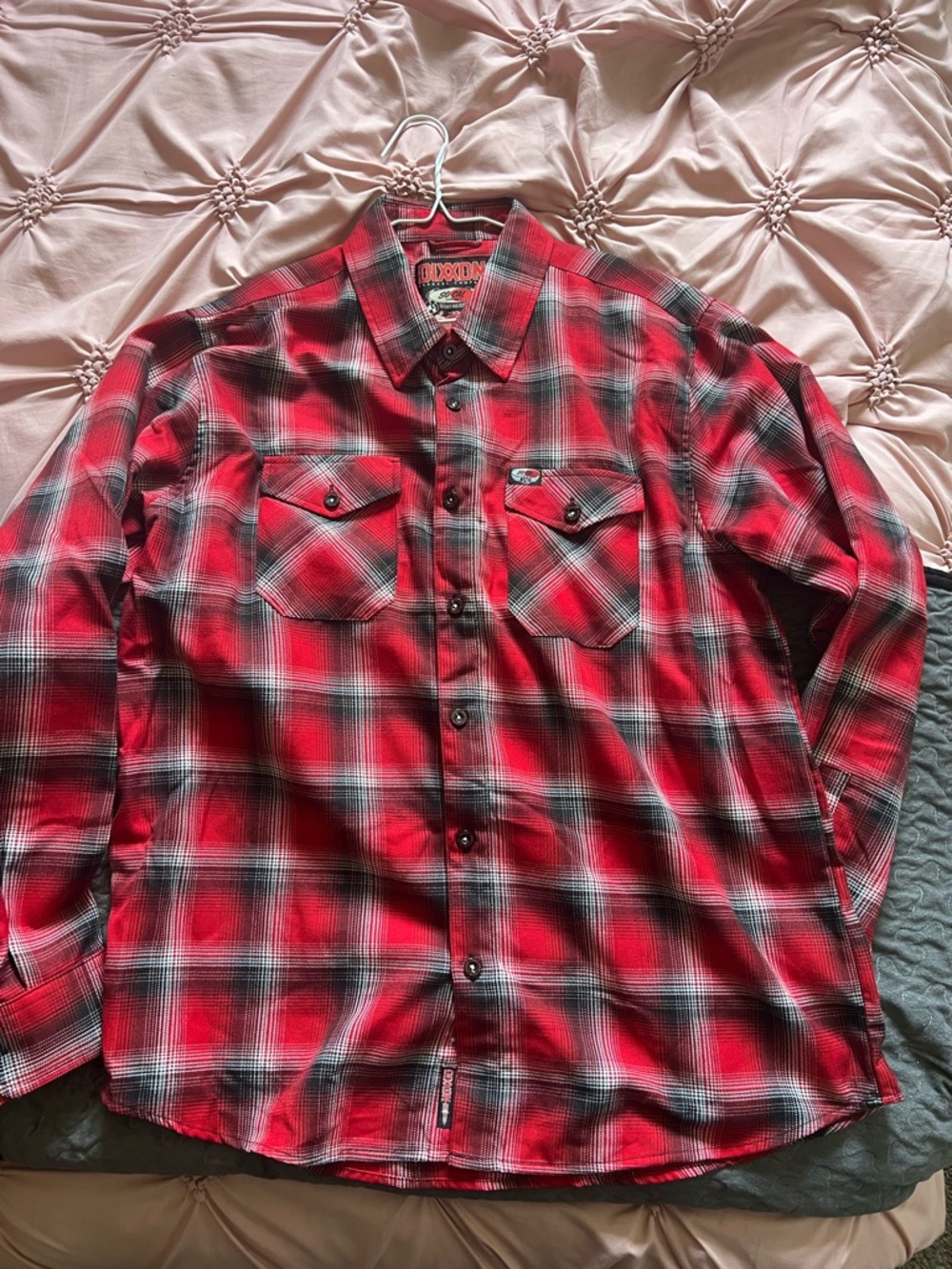 DIXXON Flannel XL Red and Black Plaid Button-Down Shirt